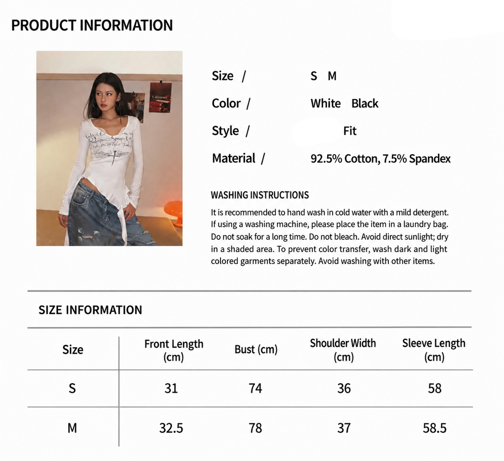 Romantic Lace-Trim Ruffle Long-Sleeve Tee | Women's Hot Girl Aesthetic Top