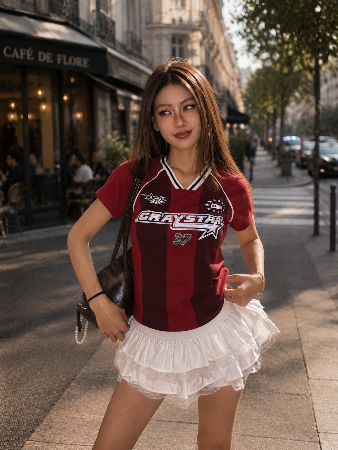 Red Hot-Girl Varsity Crop Top