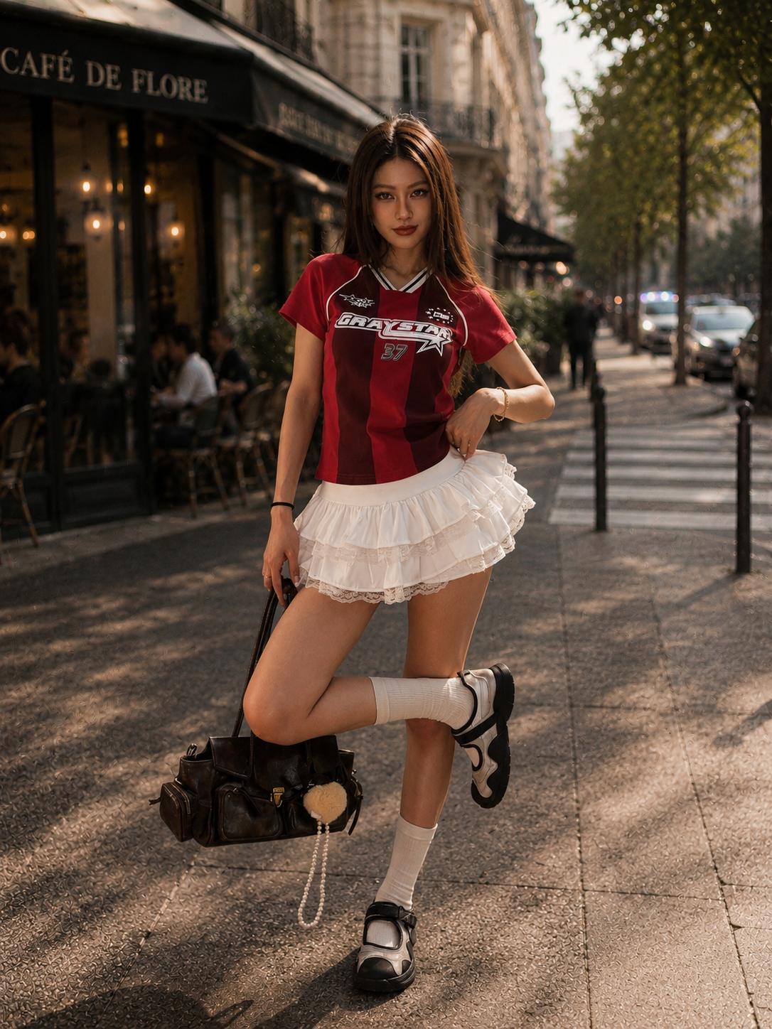 Red Hot-Girl Varsity Crop Top