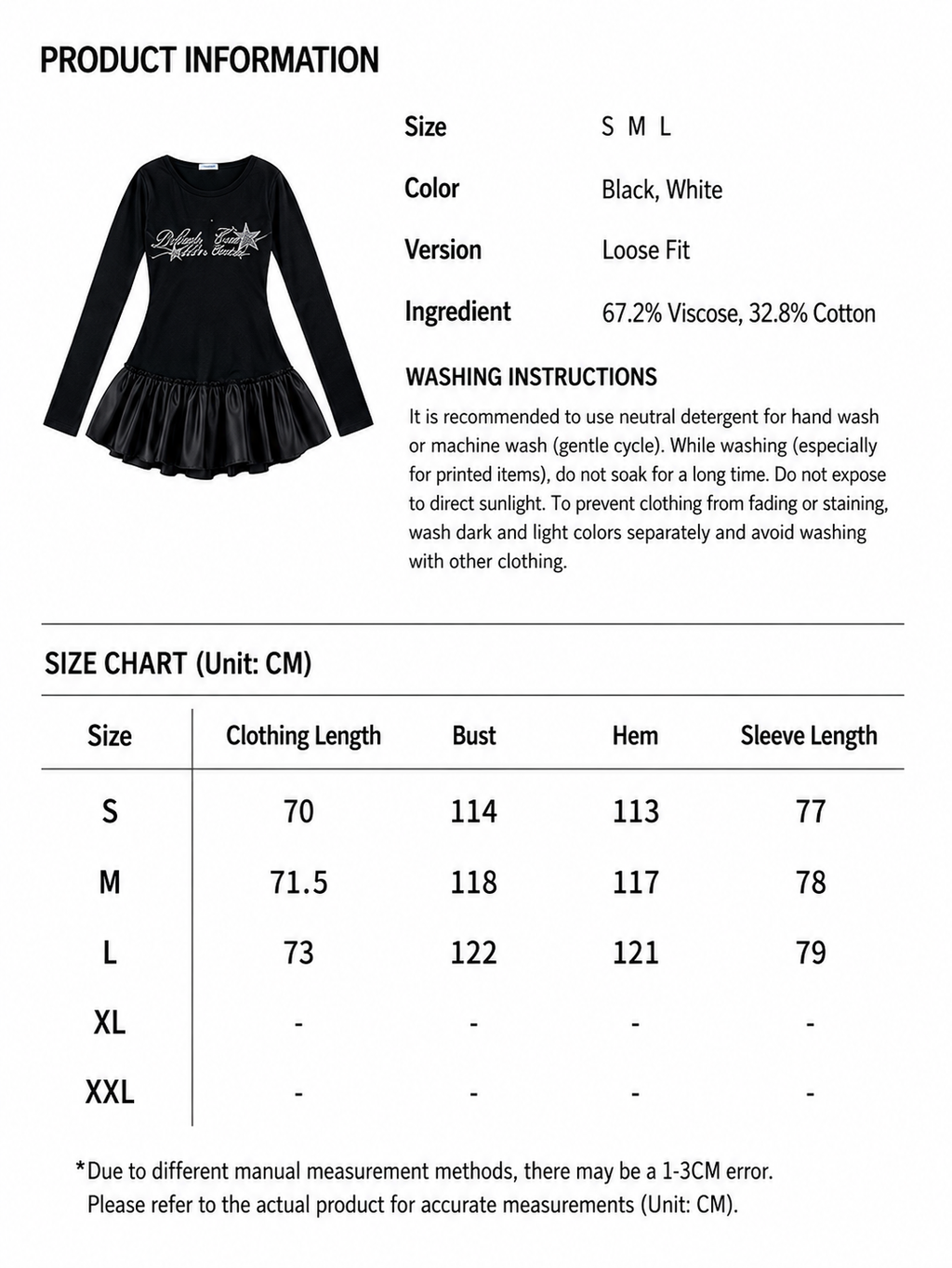 Balletcore Ruffle-Hem Long-Sleeve  | Slim-Fit Streetwear Top