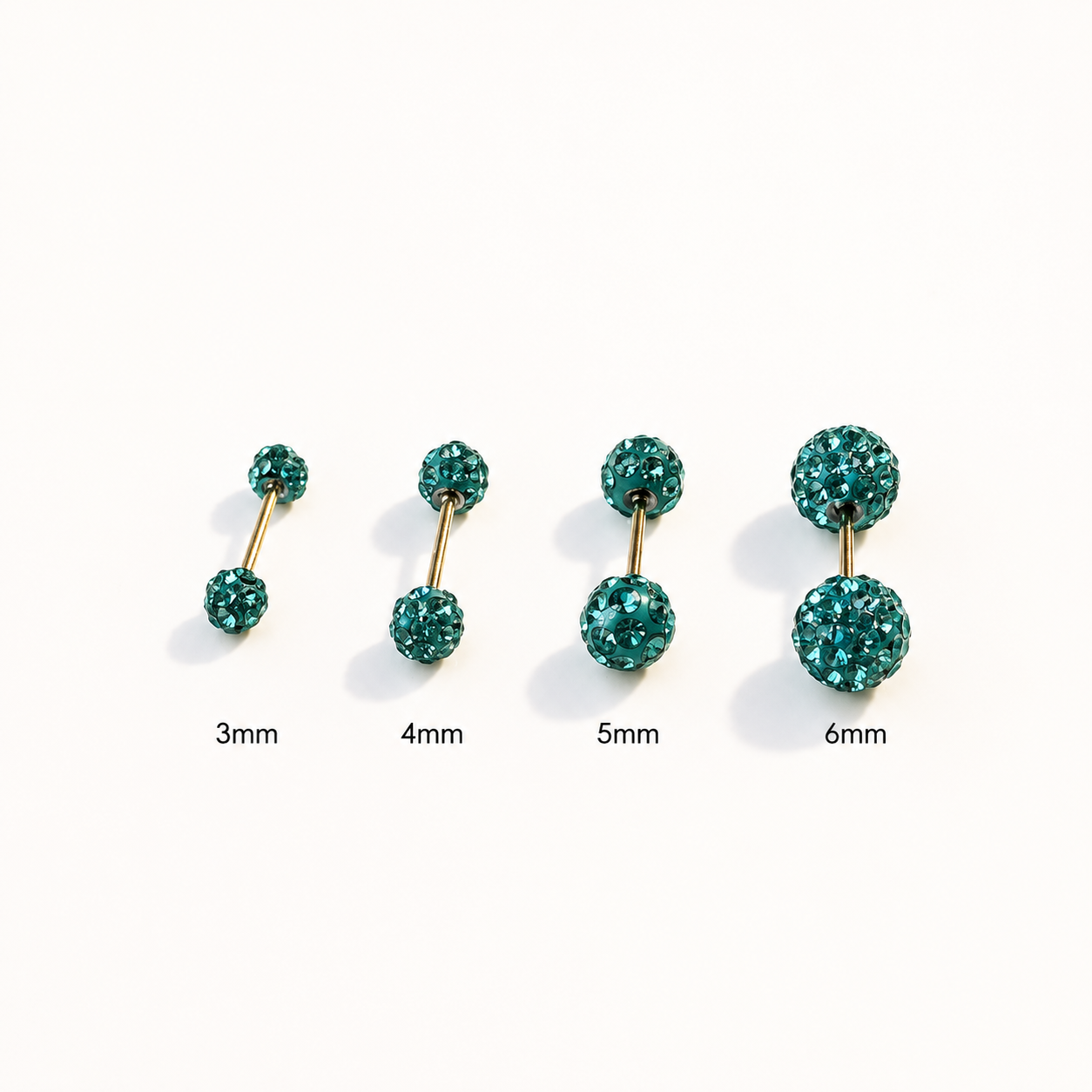 Mutli Colours Flash-Shine Titanium Ear Studs | Waterproof & sleep-safe / Leave-in piercing stud / Daily wear-and-forget jewelry / Skin-friendlyt/Ball Screw-Back Ear Lobe & Tragus Piercing