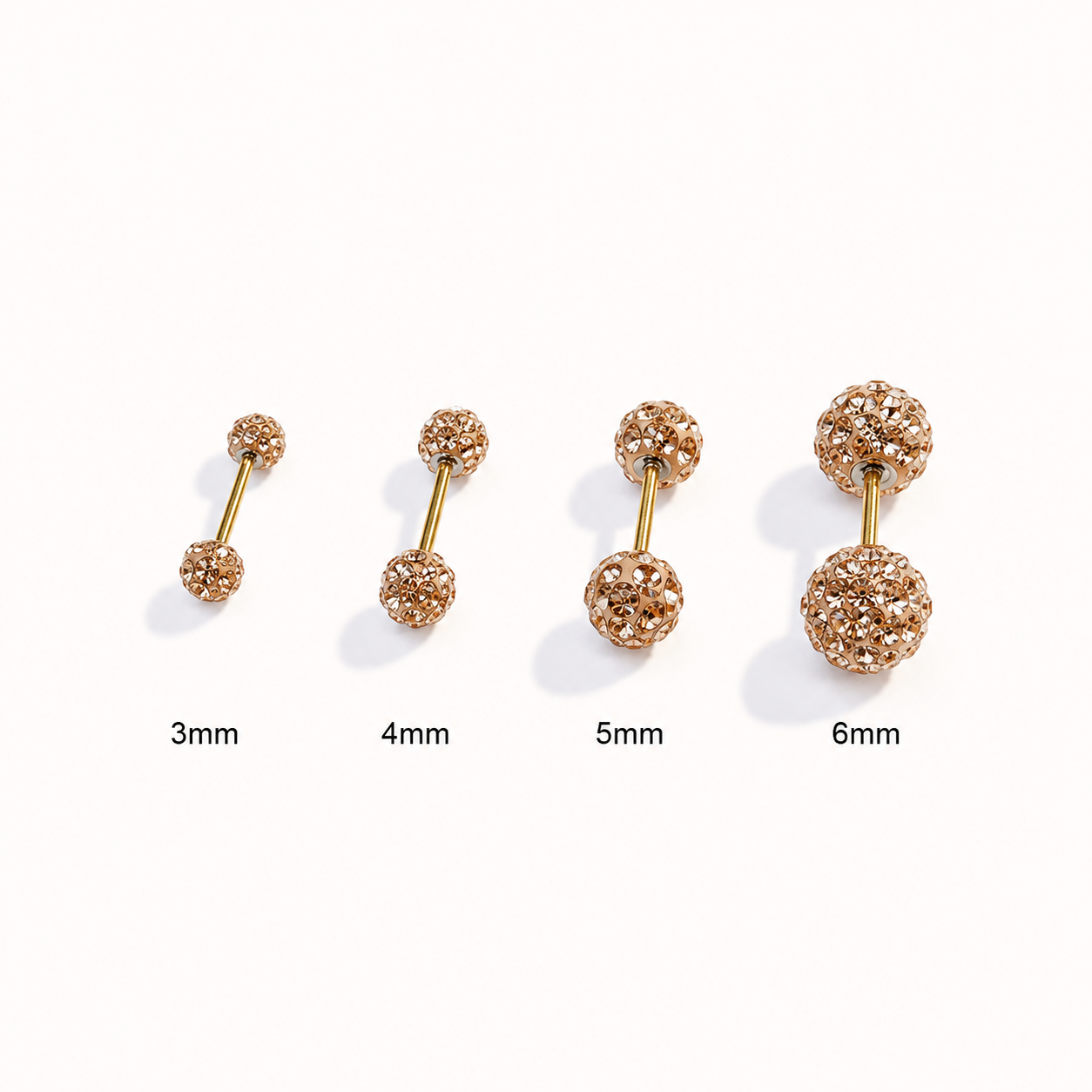 Mutli Colours Flash-Shine Titanium Ear Studs | Waterproof & sleep-safe / Leave-in piercing stud / Daily wear-and-forget jewelry / Skin-friendlyt/Ball Screw-Back Ear Lobe & Tragus Piercing
