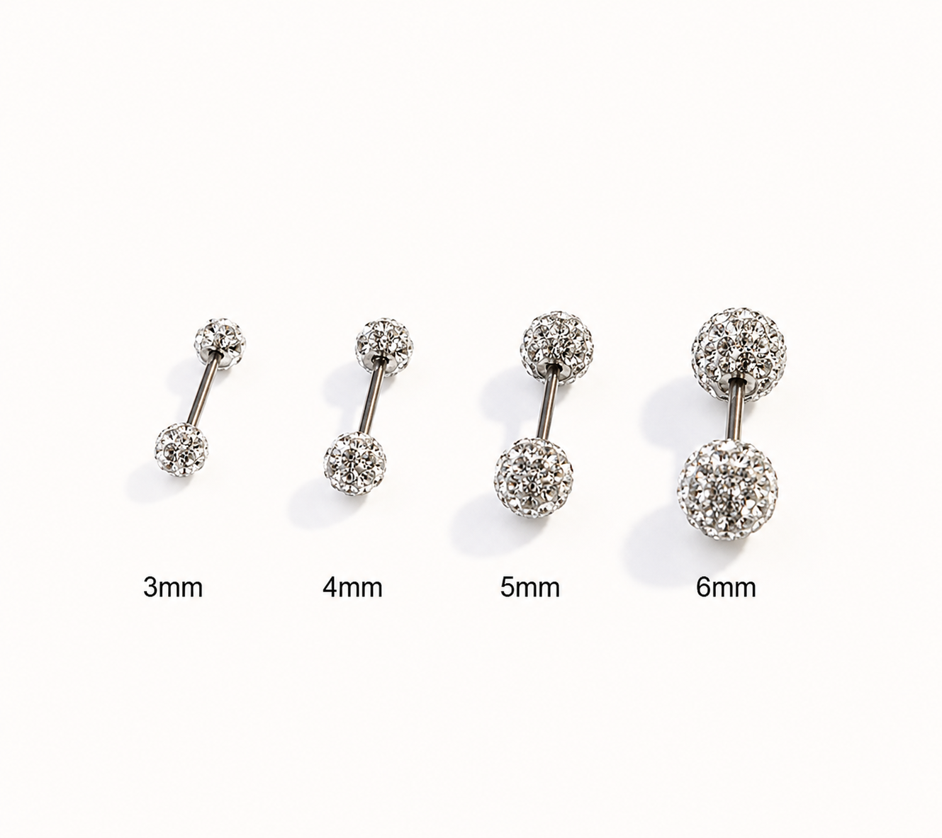 Mutli Colours Flash-Shine Titanium Ear Studs | Waterproof & sleep-safe / Leave-in piercing stud / Daily wear-and-forget jewelry / Skin-friendlyt/Ball Screw-Back Ear Lobe & Tragus Piercing