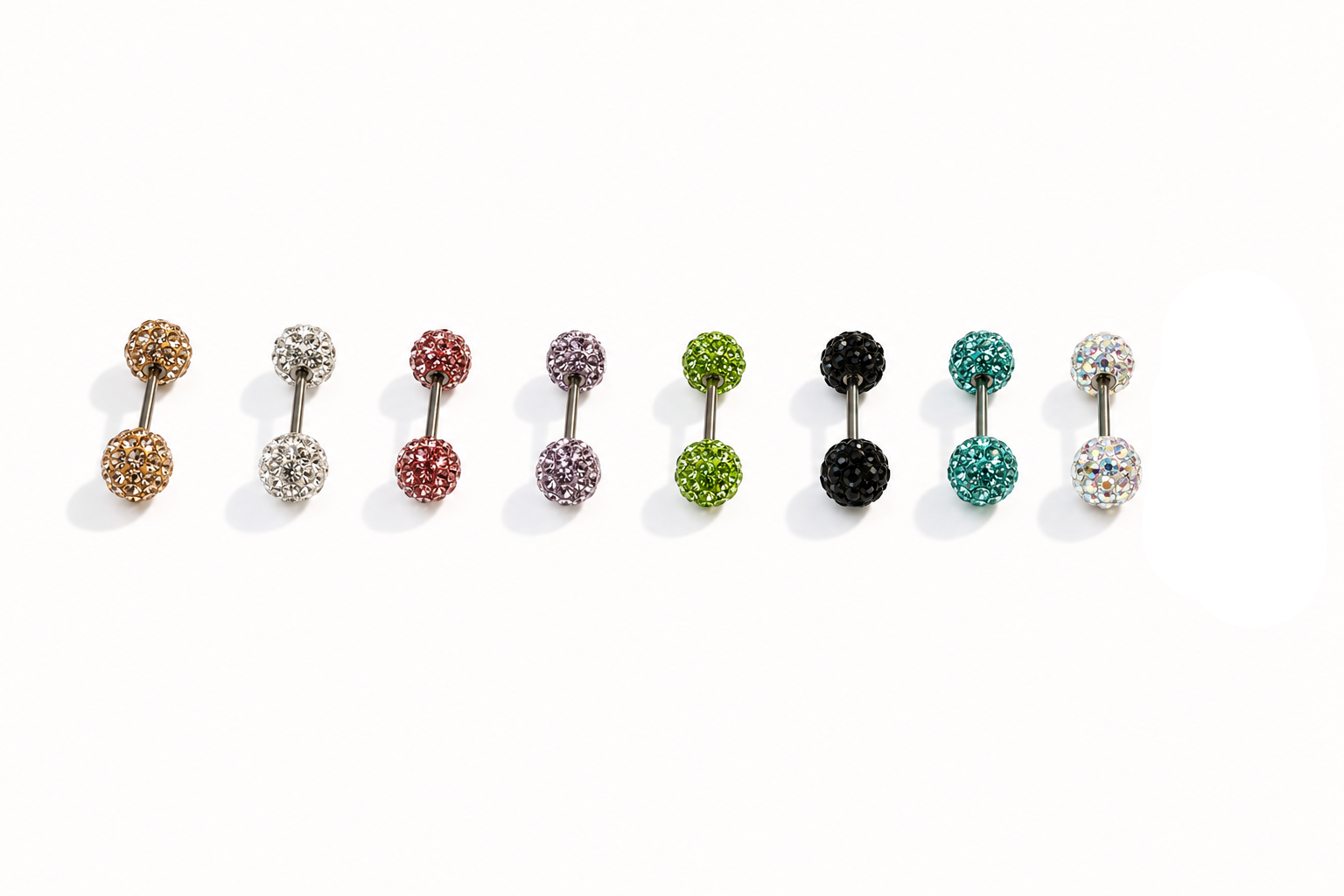 Mutli Colours Flash-Shine Titanium Ear Studs | Waterproof & sleep-safe / Leave-in piercing stud / Daily wear-and-forget jewelry / Skin-friendlyt/Ball Screw-Back Ear Lobe & Tragus Piercing