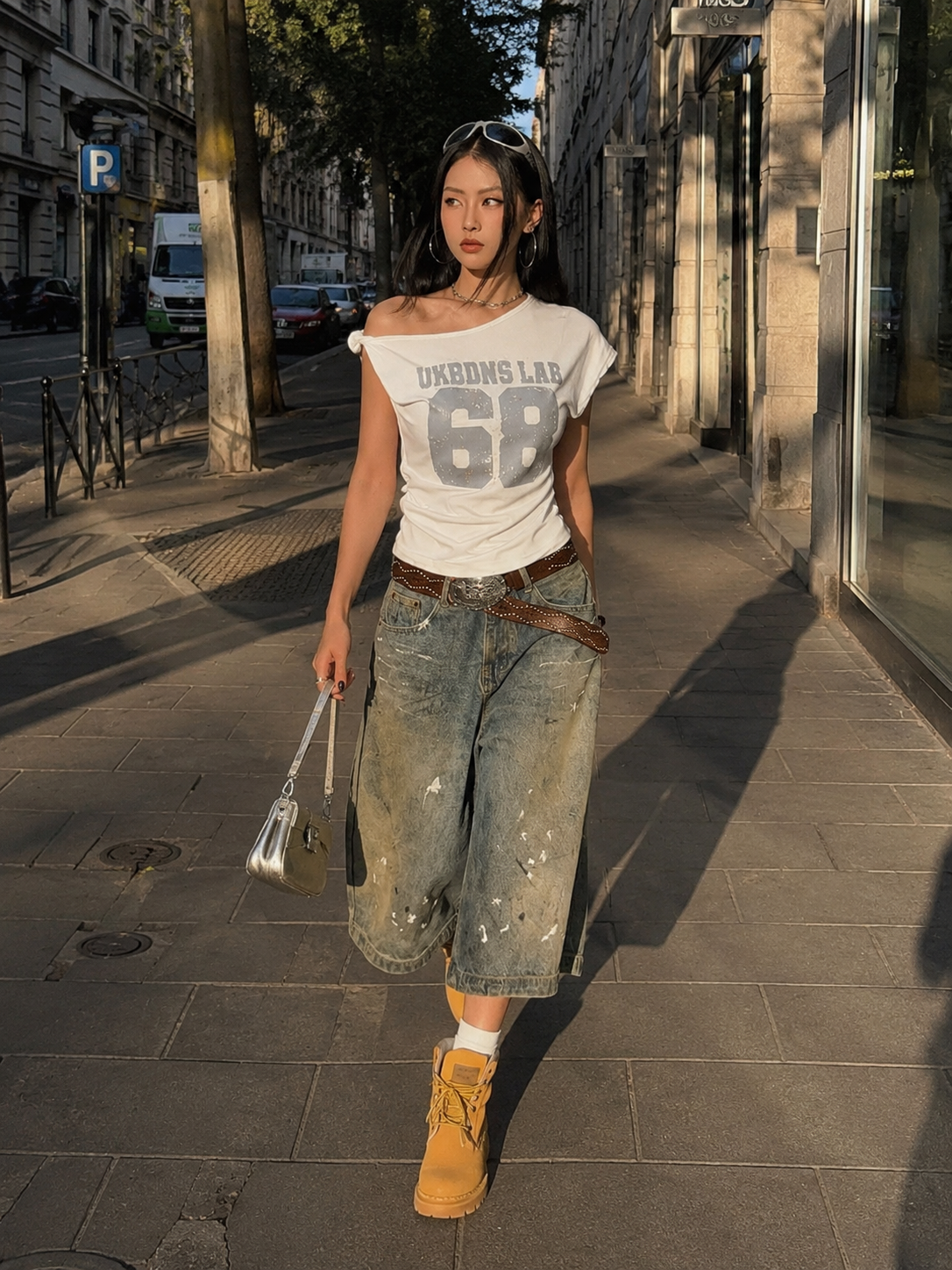 Asymmetrical One-Shoulder Short-Sleeve Top | Women's Slim-Fit Summer Aesthetic