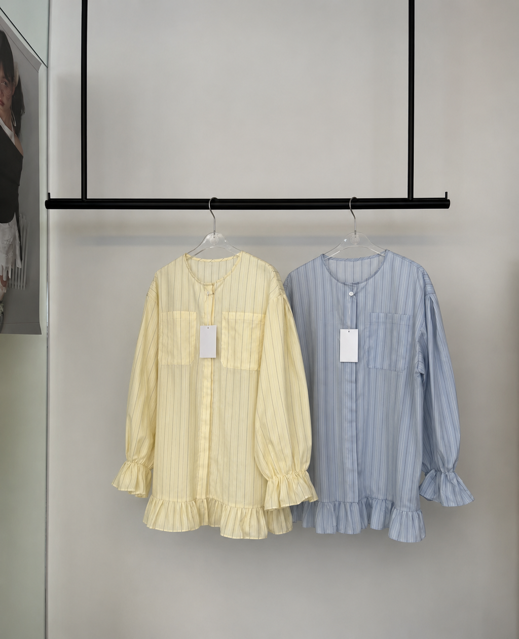 Oversized Striped Patchwork Utility Shirt Dress
