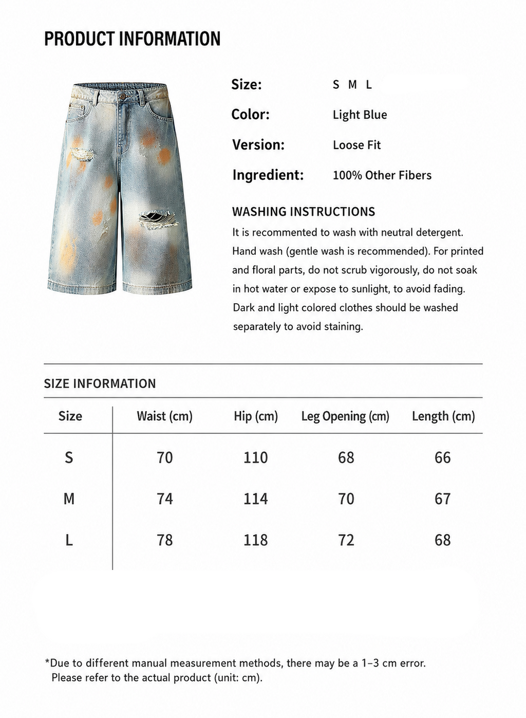 Oversized Mud-Wash Cropped Denim