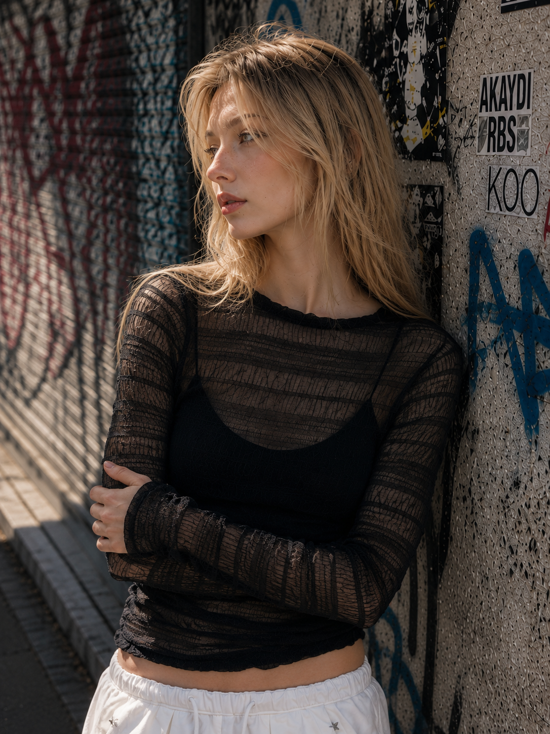 Aesthetic 3D Textured Lace Top – Slim-Fit Long-Sleeve Tee