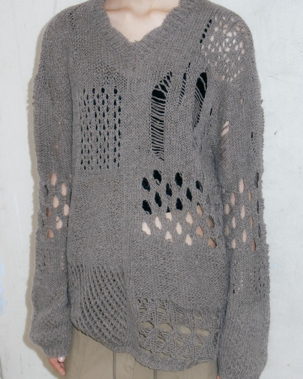 Asymmetrical Destroyed Knit Top