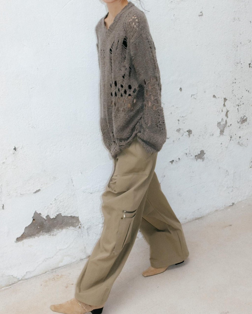 Asymmetrical Destroyed Knit Top