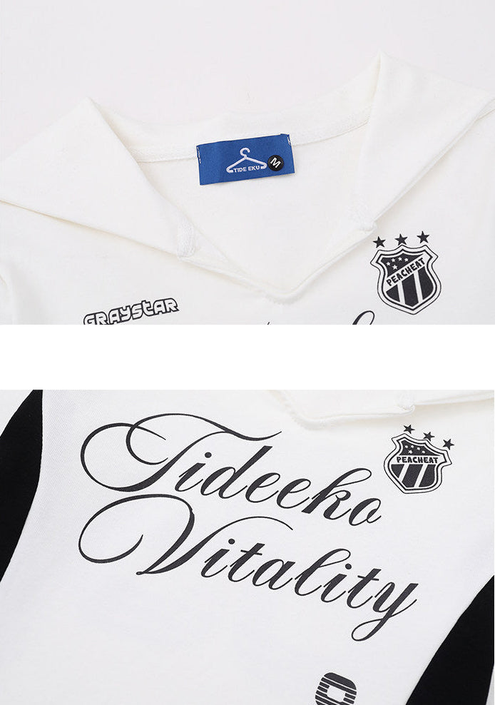 Sailor-Collar Mesh Jersey – Long-Sleeve Sporty Chic Crop Top