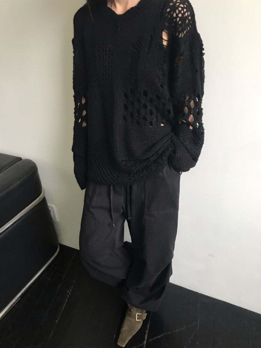 Asymmetrical Destroyed Knit Top