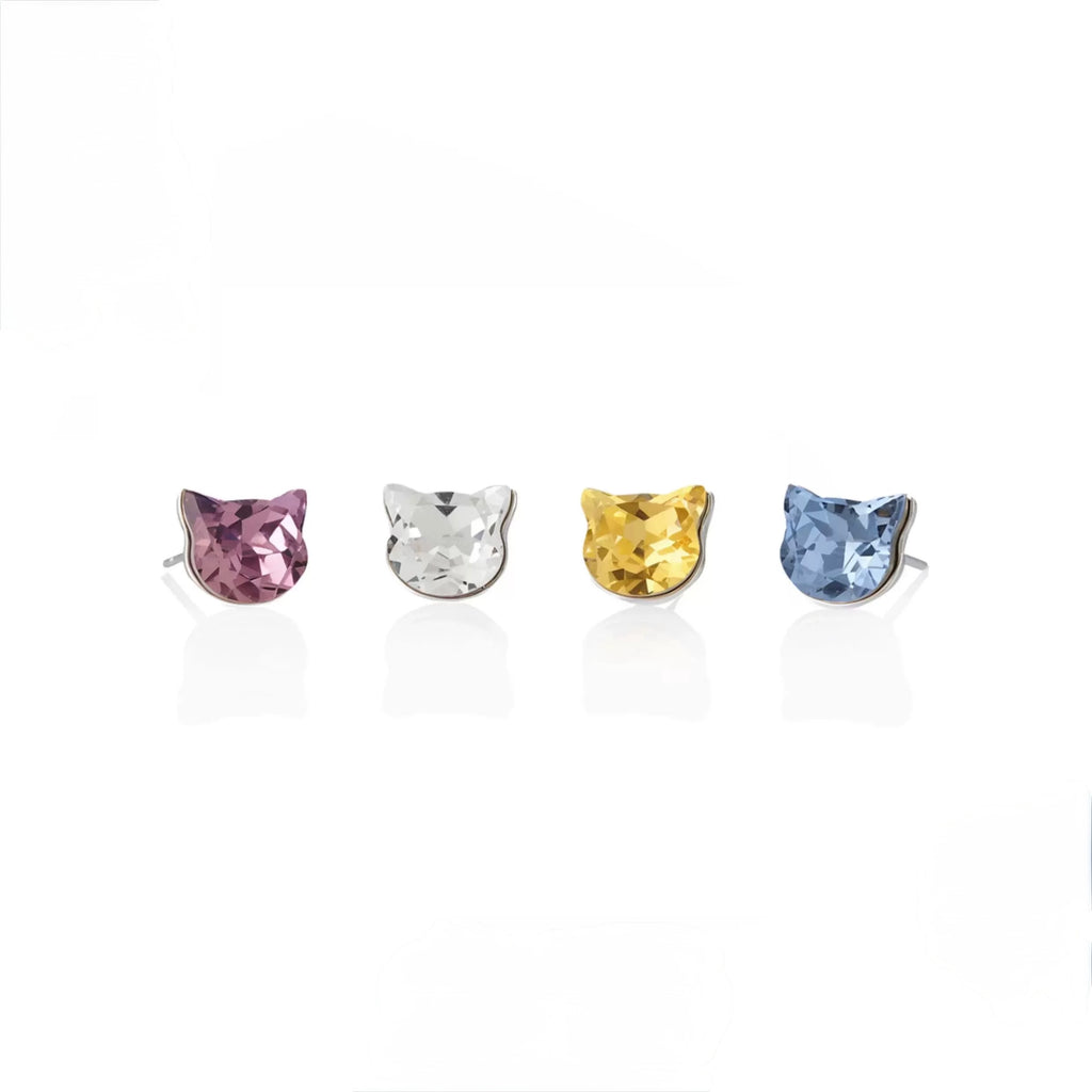 S925 Sterling Silver Cat Piercing Studs Earrings - 1 Piece
