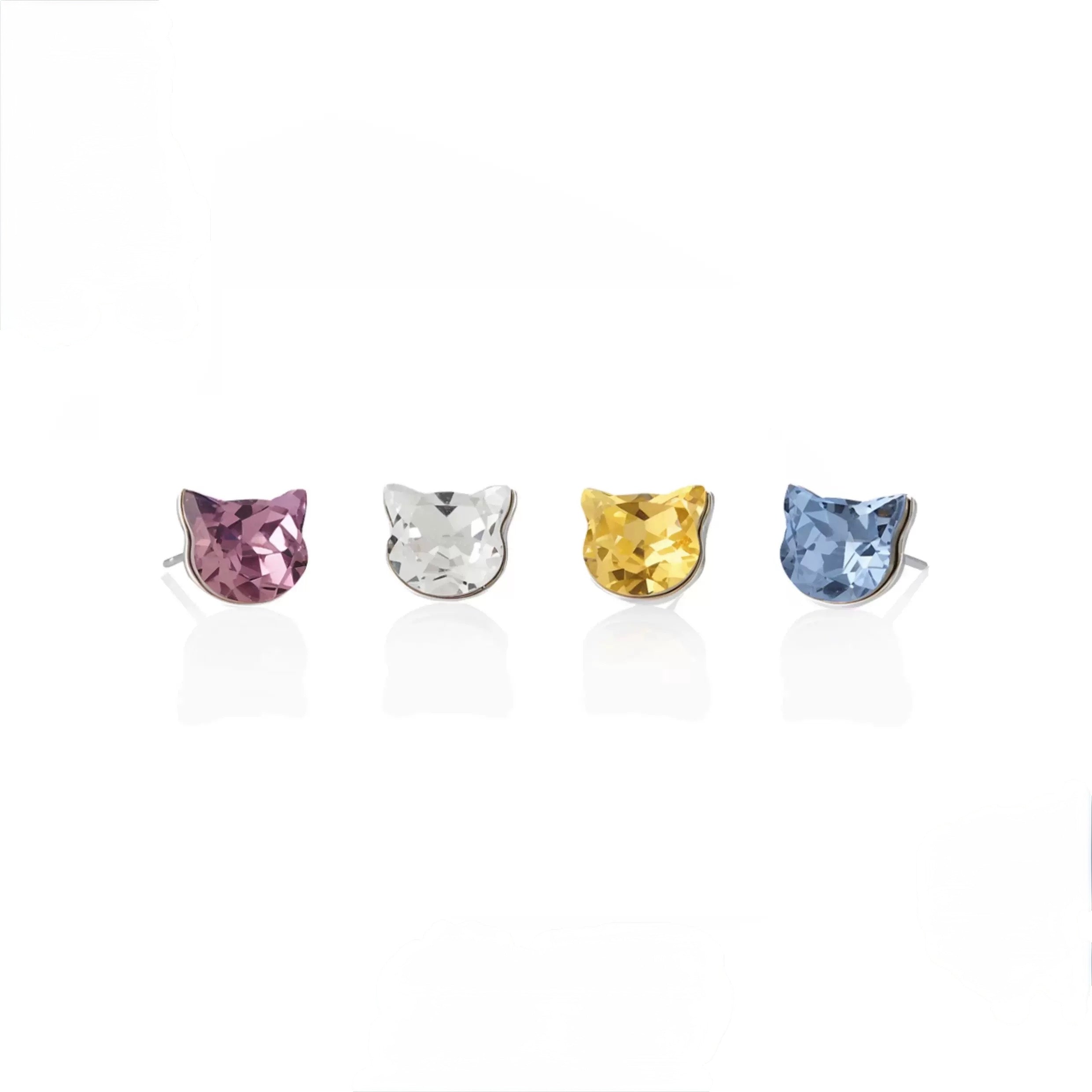 S925 Sterling Silver Cat Piercing Studs Earrings - 1 Piece