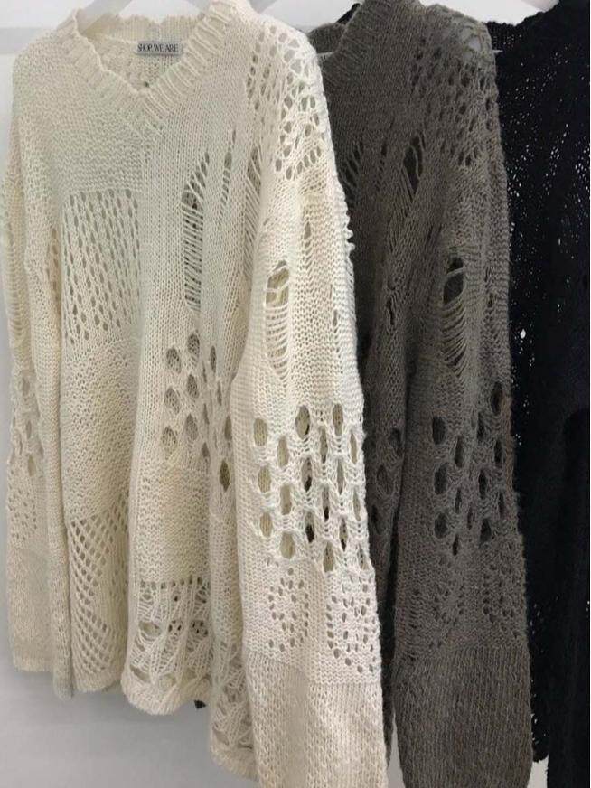 Asymmetrical Destroyed Knit Top